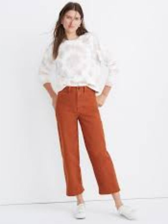 Madewell Pants - Madewell Slim Emmett Wide-Leg Crop Pants, New Copper - Size 26